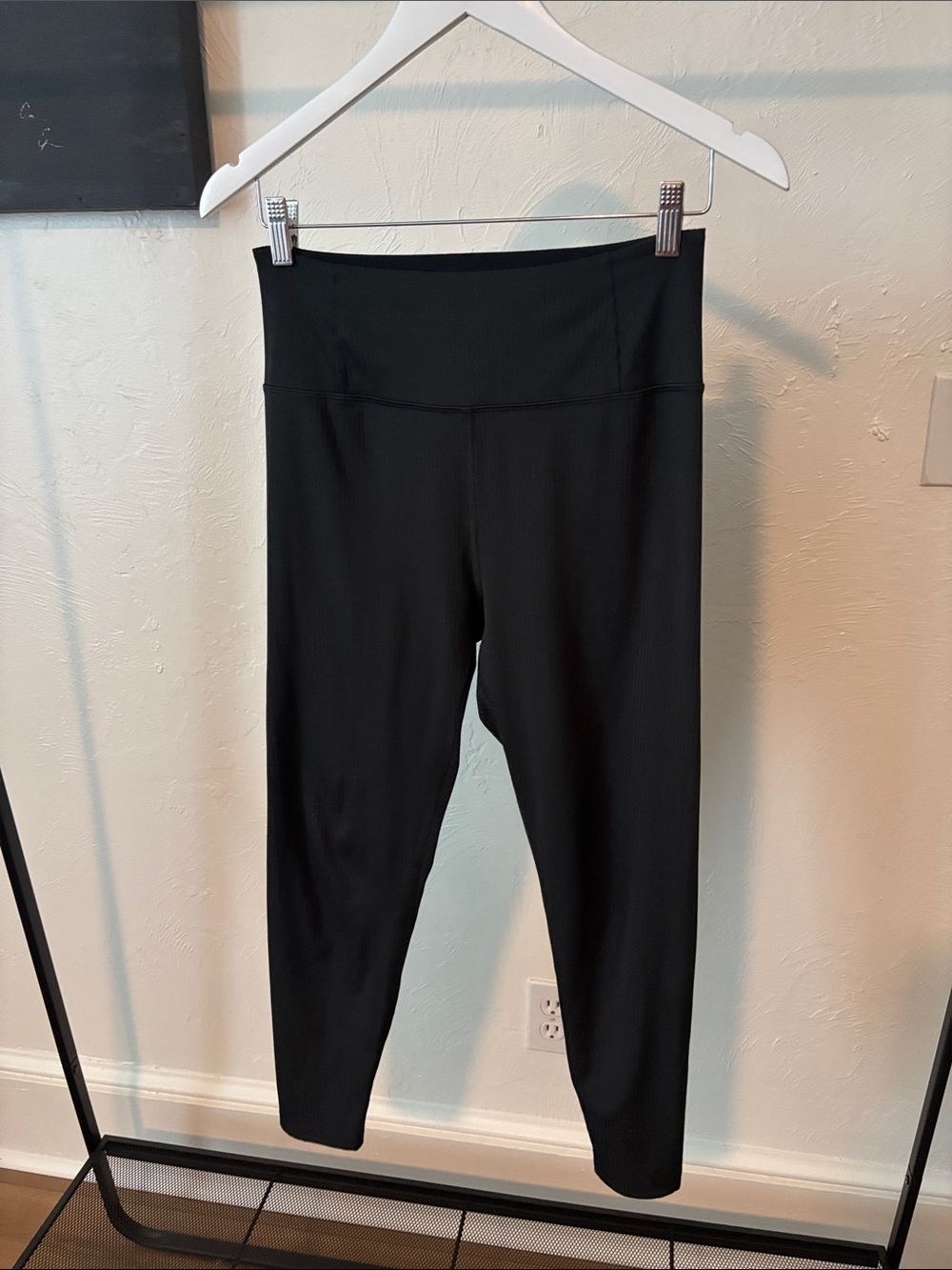 girlfriend collective Black Ribbed High-Rise Leggings